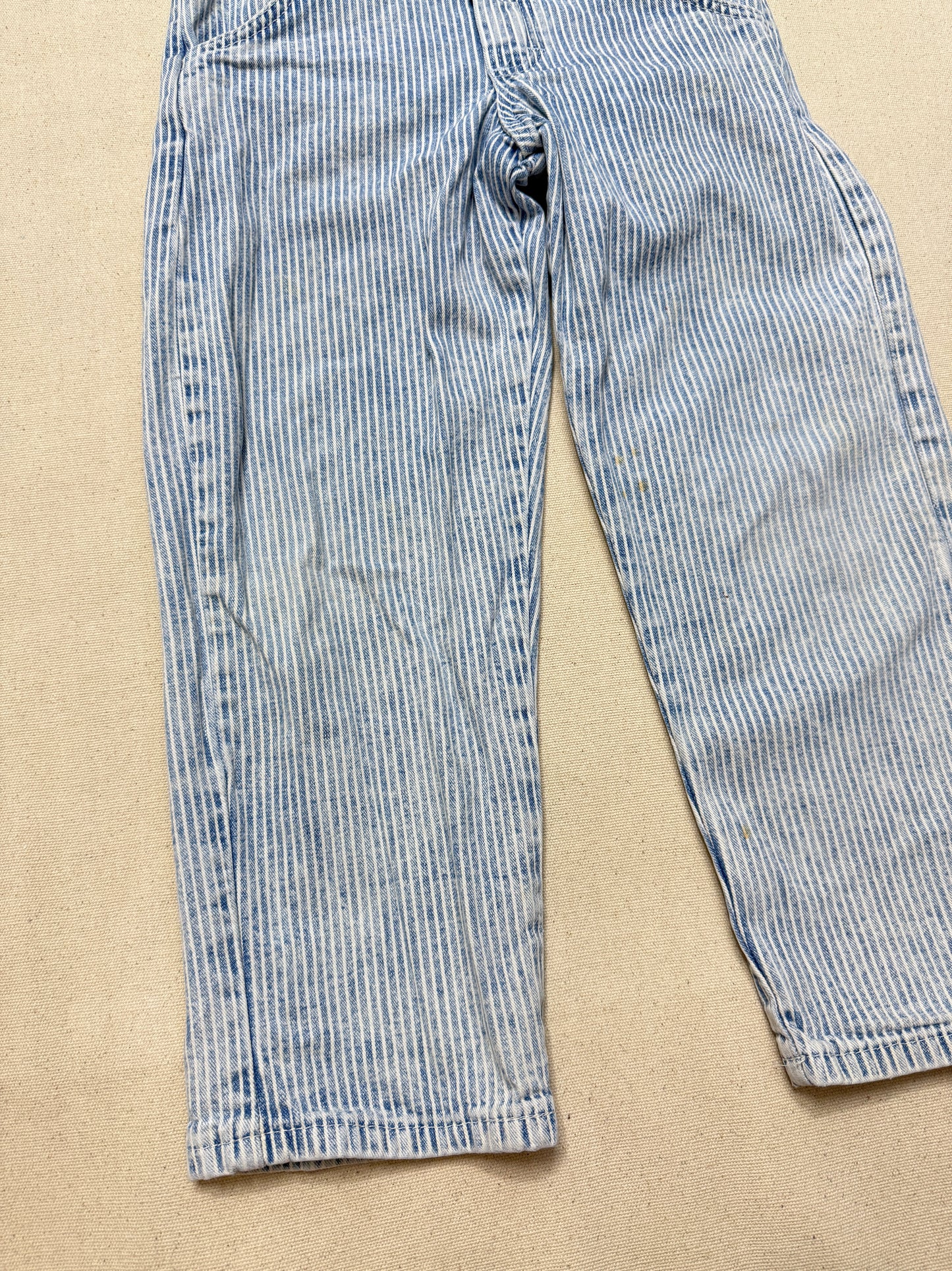 80s 90s Kids Vintage Oshkosh Bgosh Hickory Stripe Suspender Unique Design Slim Straight Overall / 4T 5T / Made in USA