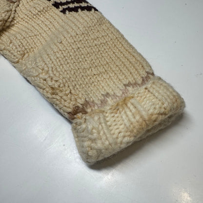 50s 60s Kids Toddler Vintage Beige Brown Royal Guard Heavy Talon Zipper Cowichan Sweater / 2Y 3Y 4Y