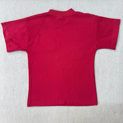 80s 90s Kids Vintage Peanuts Charlie Brown & Linus Woodstock Mauve/Burgundy Short Single Stitch T-Shirt 7Y Made in USA