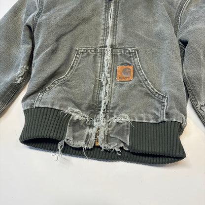 2006 Kids Toddler Vintage Active Dark Green Hooded Carhartt Jacket XS 4Y 5Y