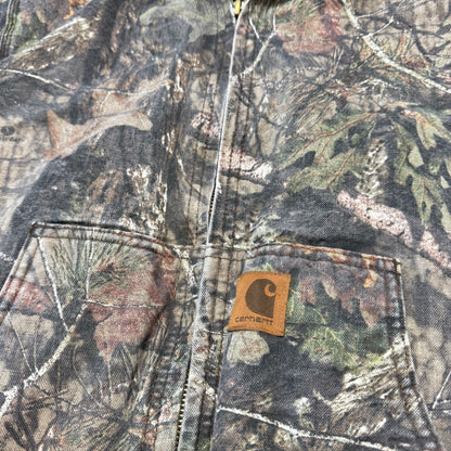 2000s Kids Youth Vintage Carhartt Camo Mossy Oak Hooded Active Lined Heavy Jacket M / 10Y 11Y 12Y