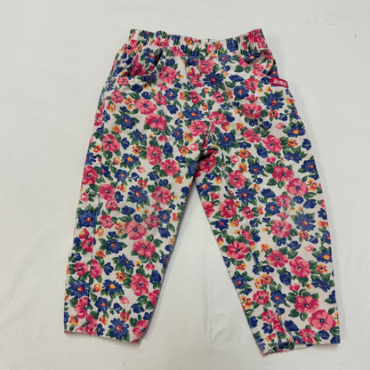 90s Kids Toddler Vintage Baby B’Gosh Oshkosh Floral All Over Print Pant White Tshirt 2pc Set / 24m 2T/ Made in USA Baby