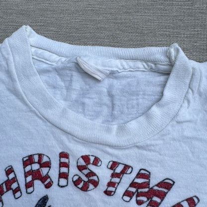 60s Kids Baby Vintage Christmas Santa Claus Michigan White Short Sleeve T-Shirt 12m 24m