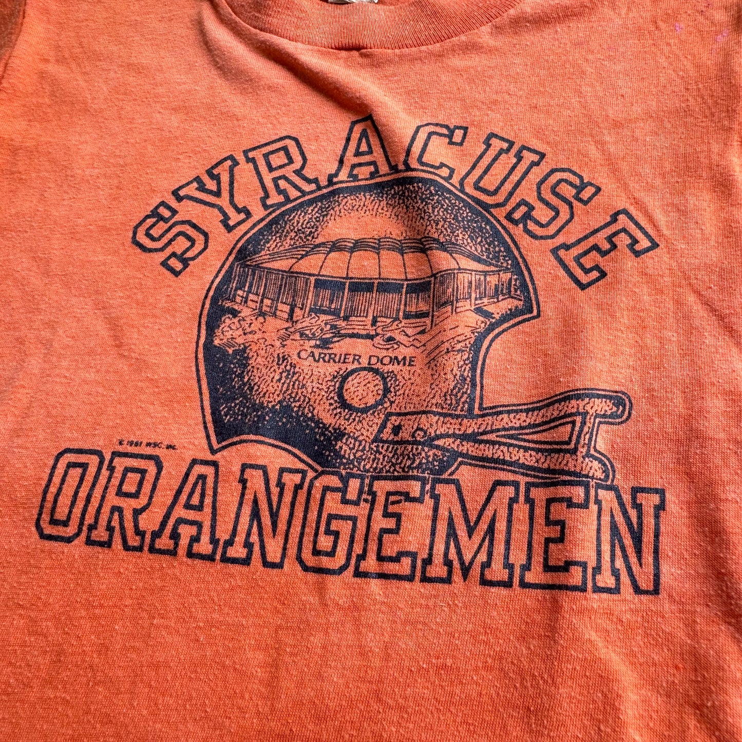 80s Kids Vintage Screen Stars Syracuse Orangemen Football Orange T-shirt 10Y 12Y