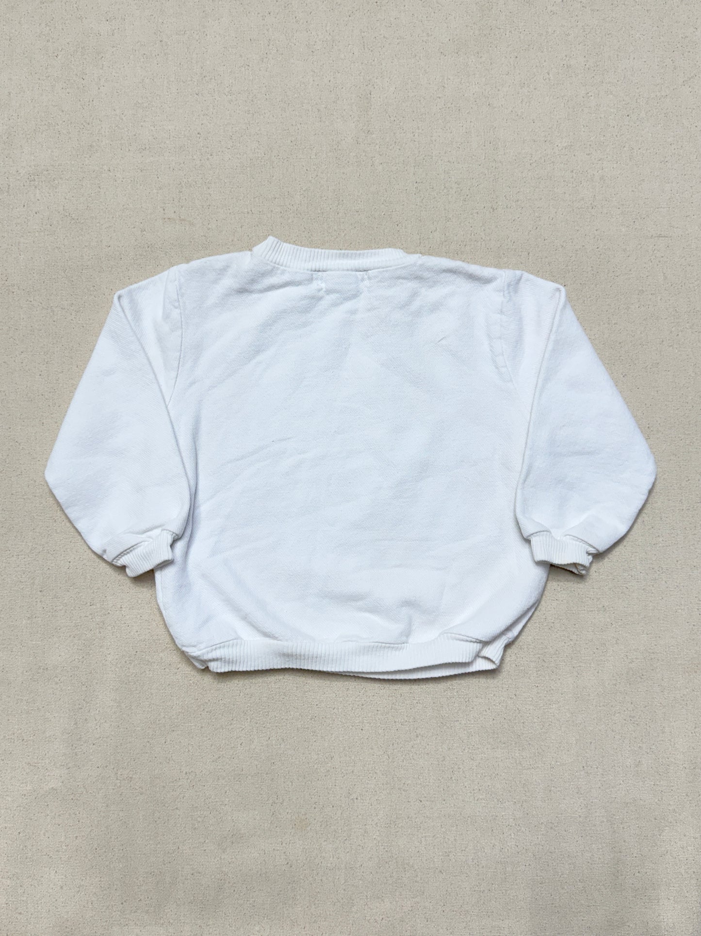 80s 90s Kids Toddler Vintage Oshkosh Bgosh Flawer Print White Longsleeve Cotton Top / 2T 3T / Made in USA