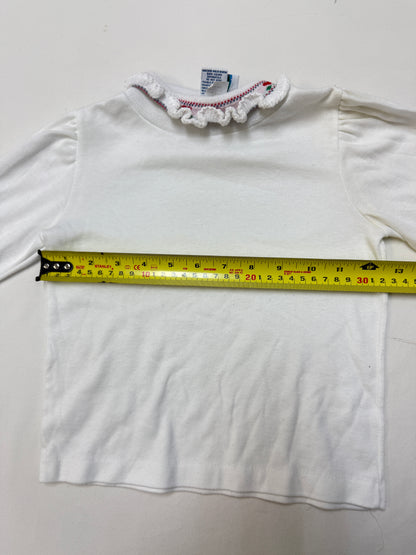 90s Kids Toddler Vintage Oshkosh Bgosh Heart AOP Check Dress and Floral Print Longsleeve Top 2pc Set  set