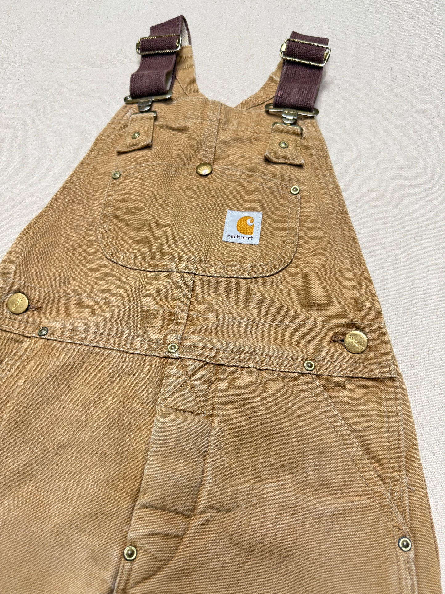 90s 2000 Kids Toddler Vintage Carhartt Duck Canvas Bib Lined Overall / 5y 6y