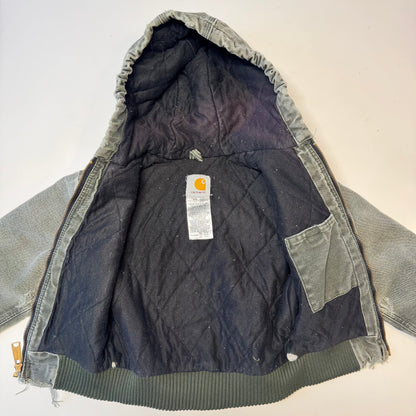 2006 Kids Toddler Vintage Active Dark Green Hooded Carhartt Jacket XS 4Y 5Y