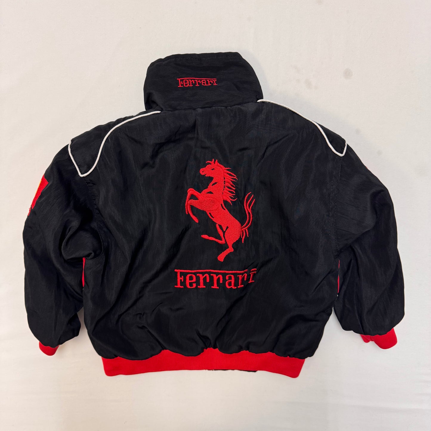 Kids Black Ferrari Zip Jacket Big Logo XS 3Y 4Y 5Y