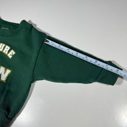 Early 2000s Kids Baby Vintage Future Bison North Dakota State Green Pullover Crew Sweatshirt 12M