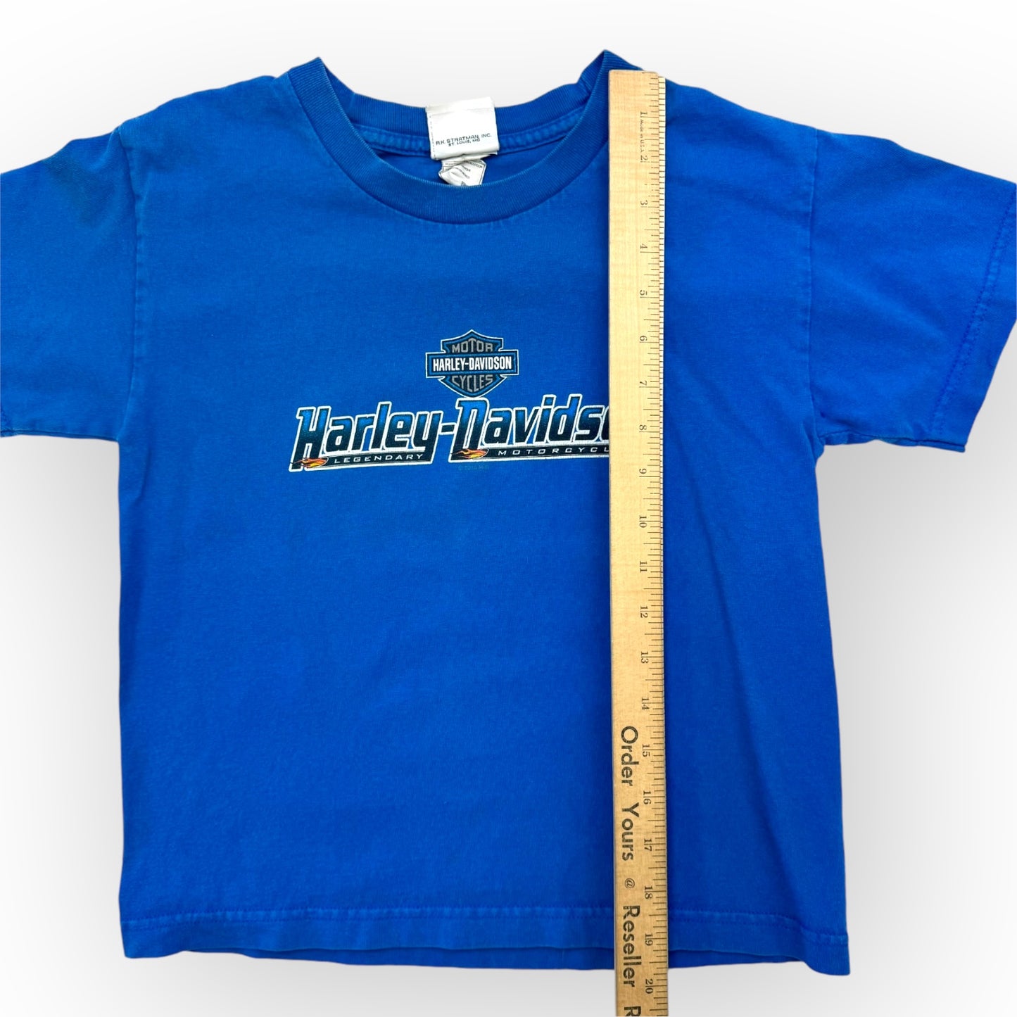 2015 Kids Youth Blue Harley Davidson 100% Cotton Orlando Florida T-Shirt S 8Y 9Y 10T