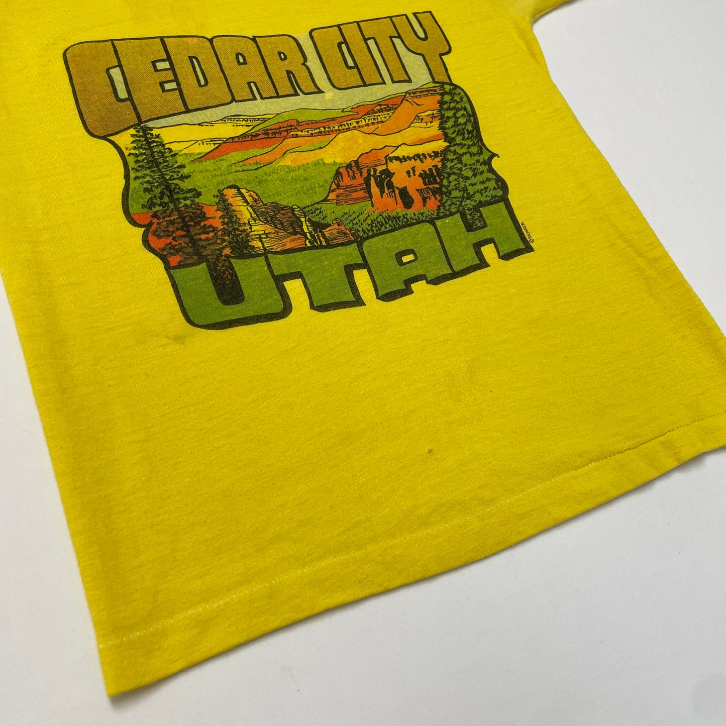 80s Kids Toddler Vintage Cedar City Utah USA Souvenir Tshirt / 7y 8y 9y / Baby Tee