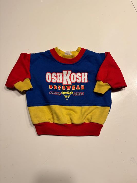 90s Kids Toddler Infant Vintage Baby B’Gosh Oshkosh Multicolour Blue Red Yellow Pullover Sweatshirt//12m