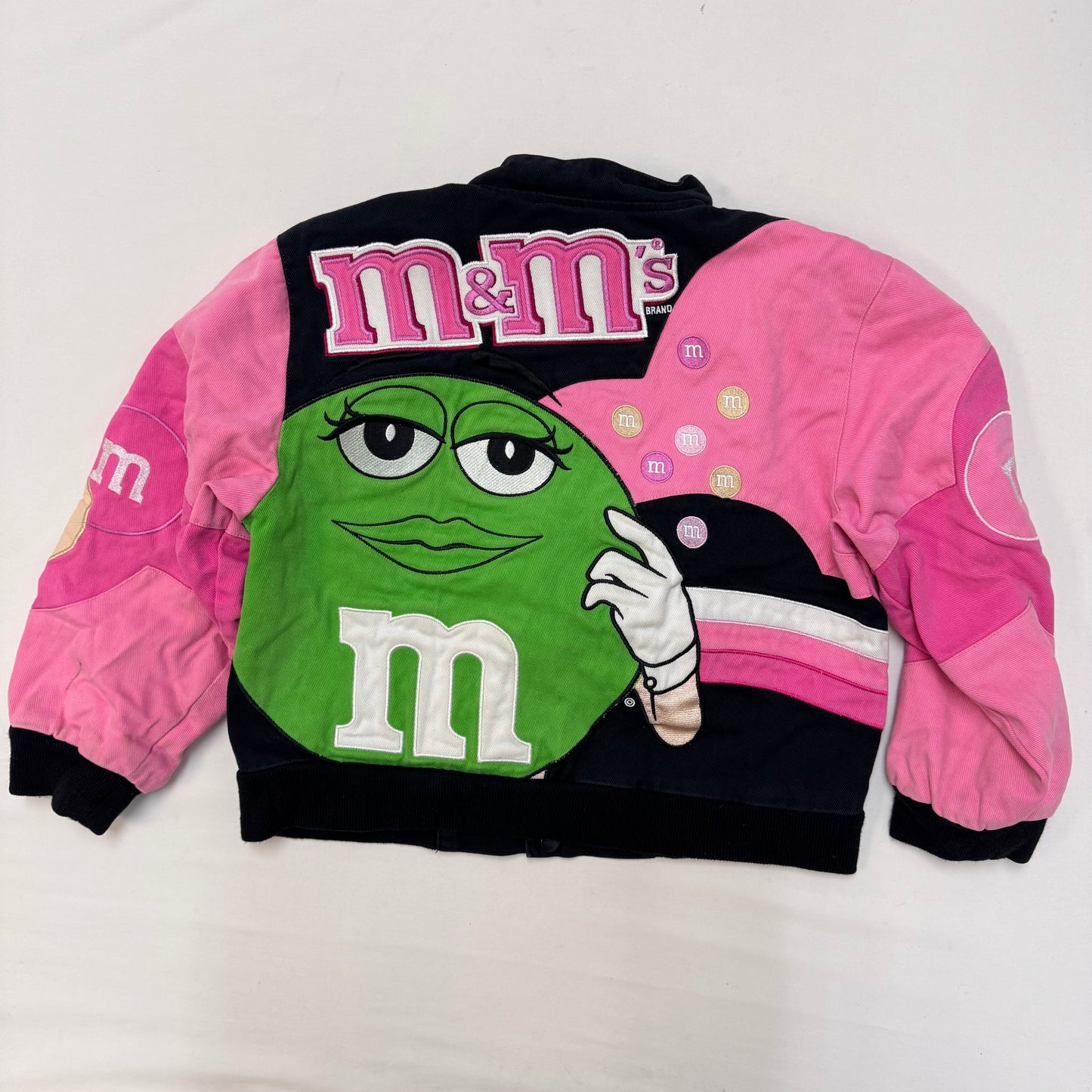 Kids M&M Racing Snap Pink Black Jacket 8Y 9Y 10Y