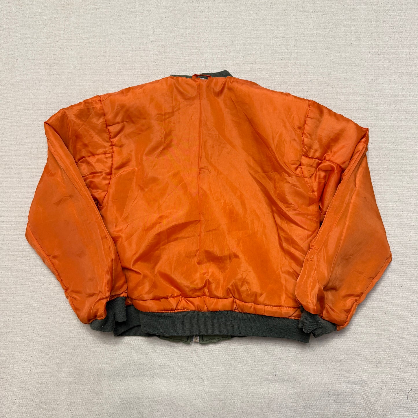 90s 2000' Kids Vintage Fox Outdoor Products Kahki Orange Reversible MA-1 Jacket / 7y 8y 9y
