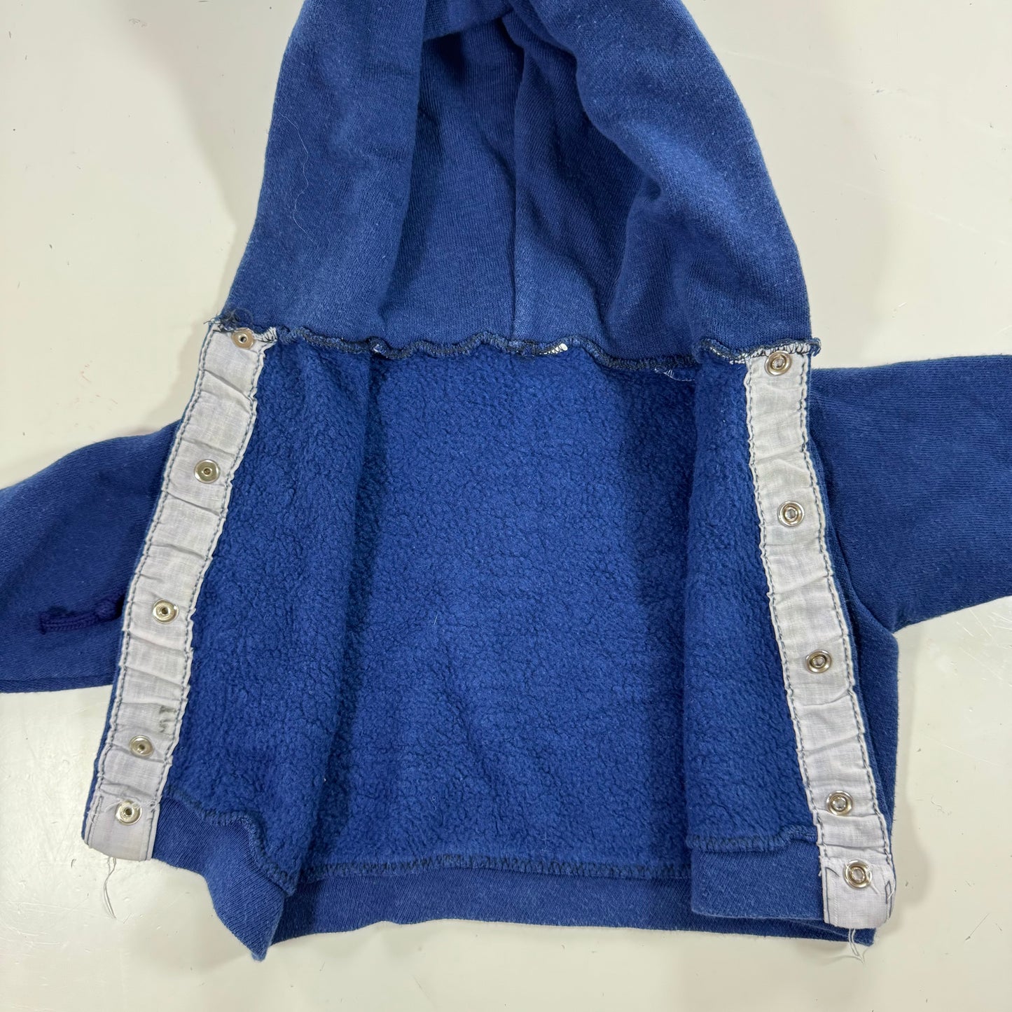 80s Kids Infant Vintage Navy University Missouri Hooded Sweatshirt With Snaps 12m 18m