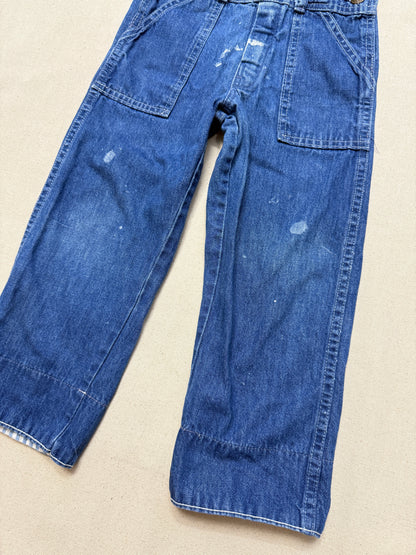 ASIS / 80s Kids Toddler Vintage Oshkosh Bgosh Stripe Pattern Denim Overall / 3T 4T / Made in USA