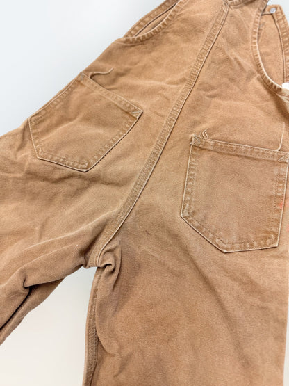 Kids Vintage Carhartt Faded Light Brown Overall Double Knees 6Y 7Y