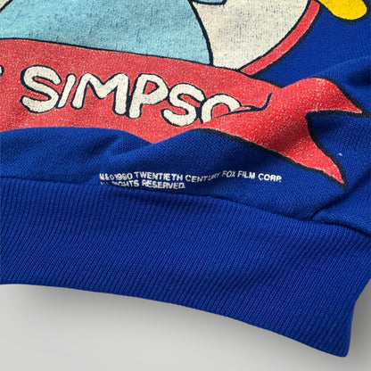 90s Kids Toddler Vintage Bart Simpson Blue Crew Sweatshirt ‘Don’t have a cow, Man!' 3Y 4Y