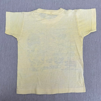 70s Kids Toddler Vintage Georgia State Print Souvenir Light Yellow Single Stitch Short Sleeve T-Shirt 2T 3T
