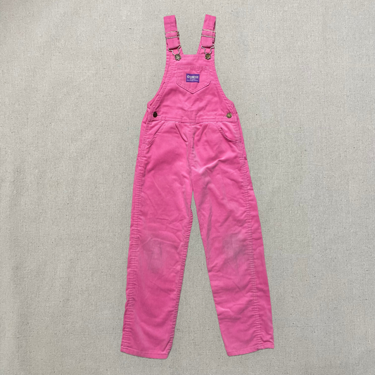 80s 90s Kids Vintage Oshkosh Bgosh Pink Corduroy Rare Overall / 5y 6y