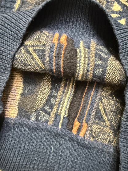 90s Kids Youth Vintage Coogi Style 100% Pure Wool Sweater / Made in USA / 7y 8y 9y