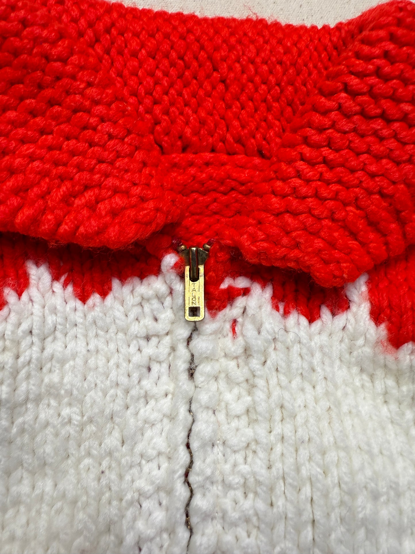 70s 80s Kids Toddler Vintage Carousel Embroidered Shawl Collar Talon Zipper Cowichan Sweater / 3T 4T 5T