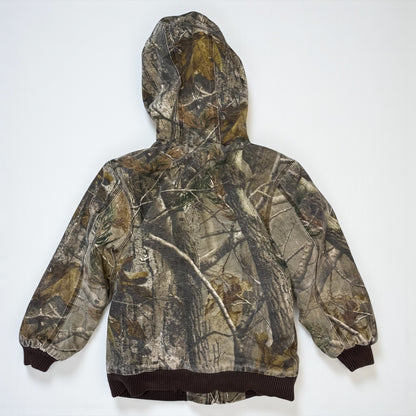 2000s Kids Youth Vintage Carhartt Camo Real Tree Hooded Active Lined Heavy Jacket / S/ 7y 8y