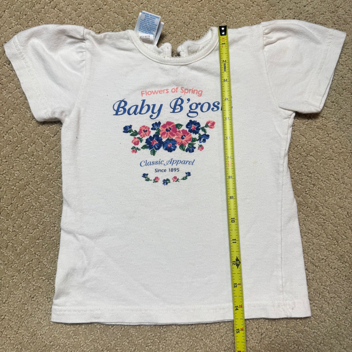 90s Kids Toddler Vintage Baby B’Gosh Oshkosh Floral All Over Print Pant White Tshirt 2pc Set / 24m 2T/ Made in USA Baby