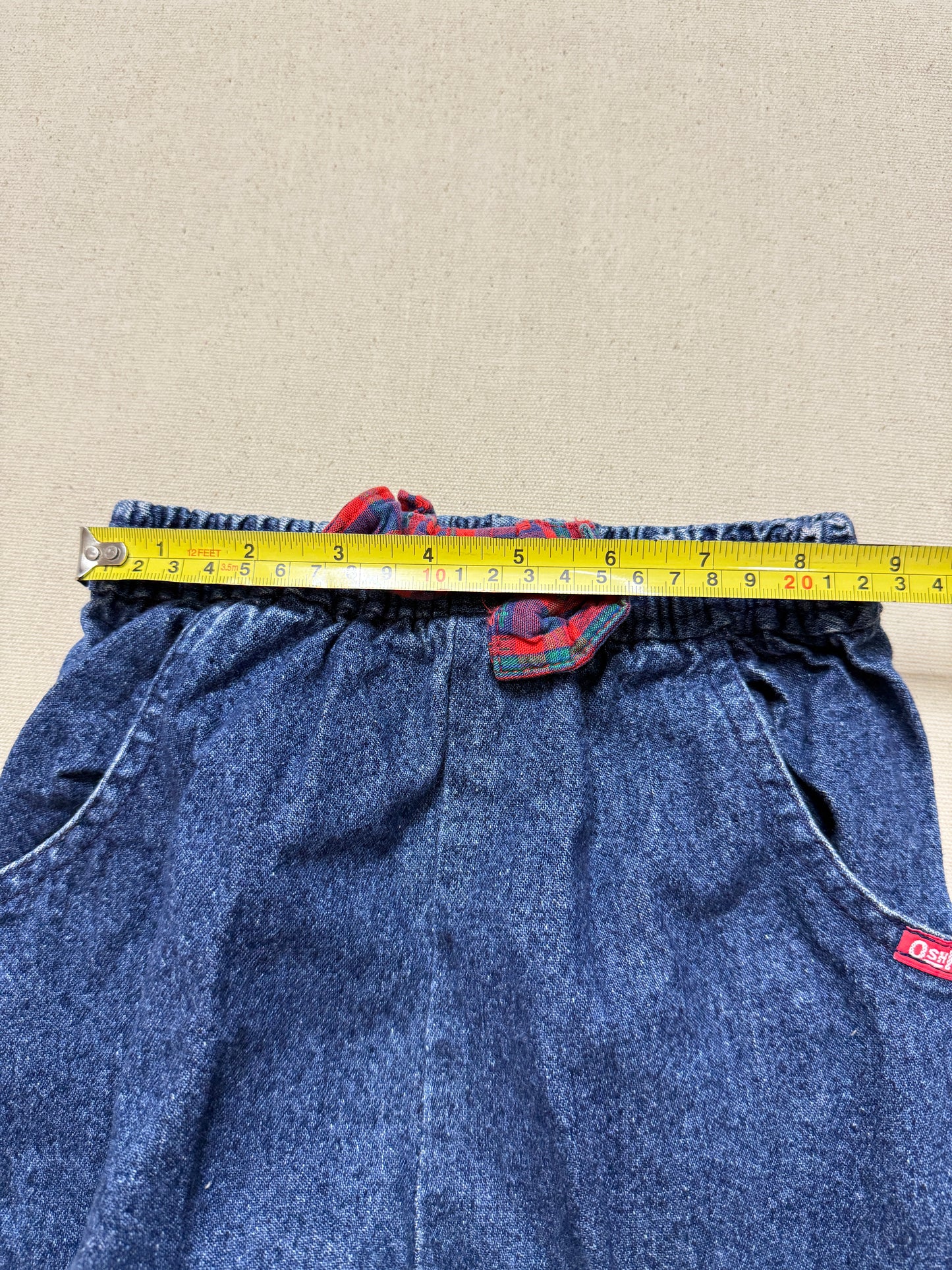 90s Kids Toddler Vintage Oshkosh Bgosh Apple Pattern Denim Pants / 4T 5T / Made in USA