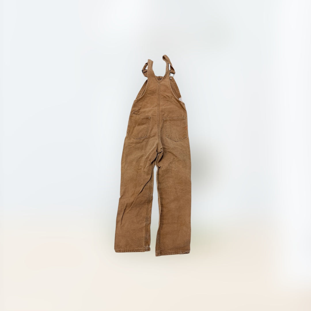 Kids Vintage Carhartt Faded Light Brown Overall Double Knees 6Y 7Y