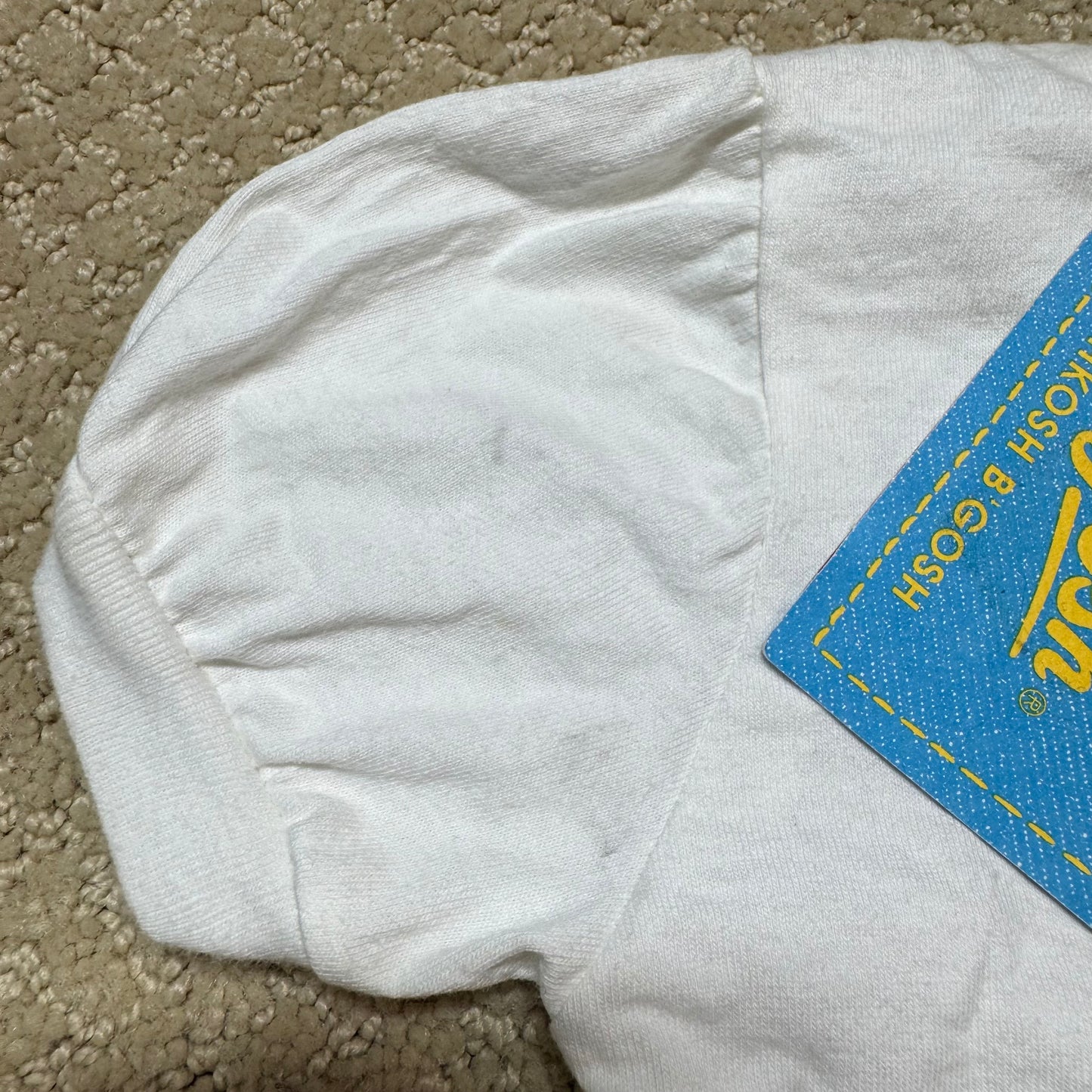 90s Kids Toddler Infant Vintage Baby B’Gosh Oshkosh 2 Piece Set Navy White Star Pattern Overall White T-shirt/ 3m 6m 24m/ Made in USA