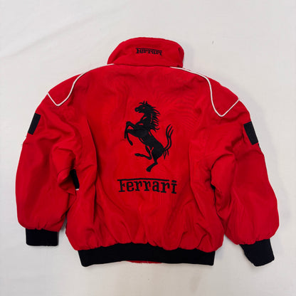 Kids Ferrari Big Back Logo Racing Red Zip Jacket With Patches XS 3Y 4Y 5Y