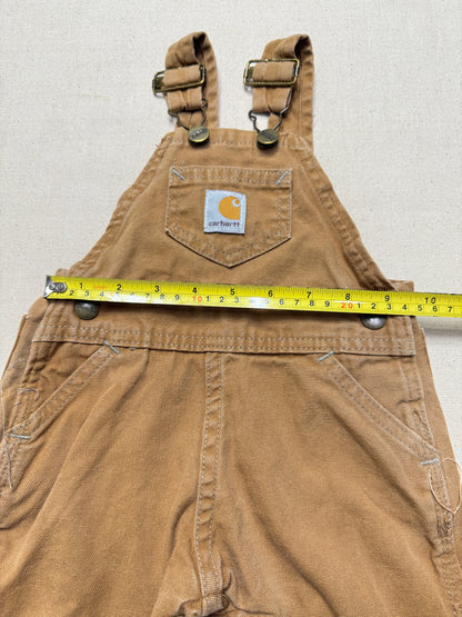 2002 Kids Infant Baby Vintage Carhartt Canvas Bib Light Brown Overall / 6m 9m 12m