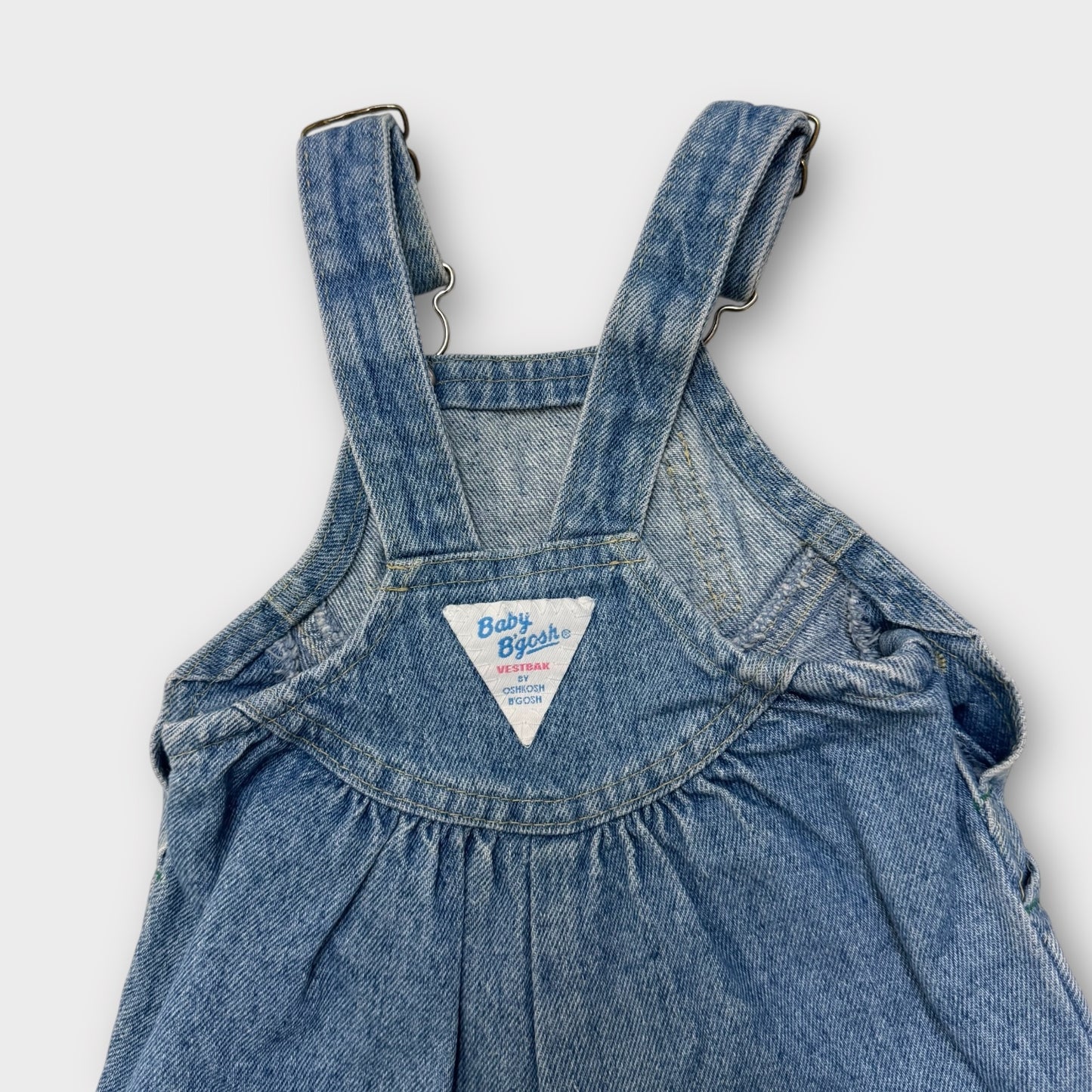 90s Baby Vintage Oshkosh Denim Overall Made in USA 12m Pink Label