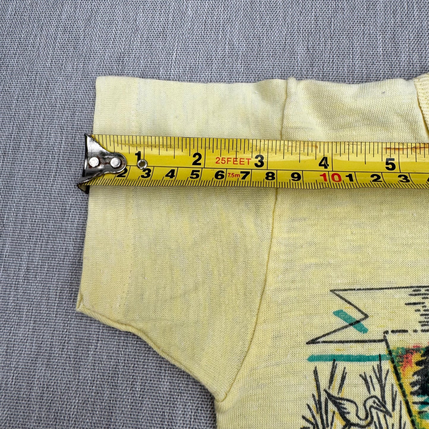 70s Kids Toddler Vintage Georgia State Print Souvenir Light Yellow Single Stitch Short Sleeve T-Shirt 2T 3T