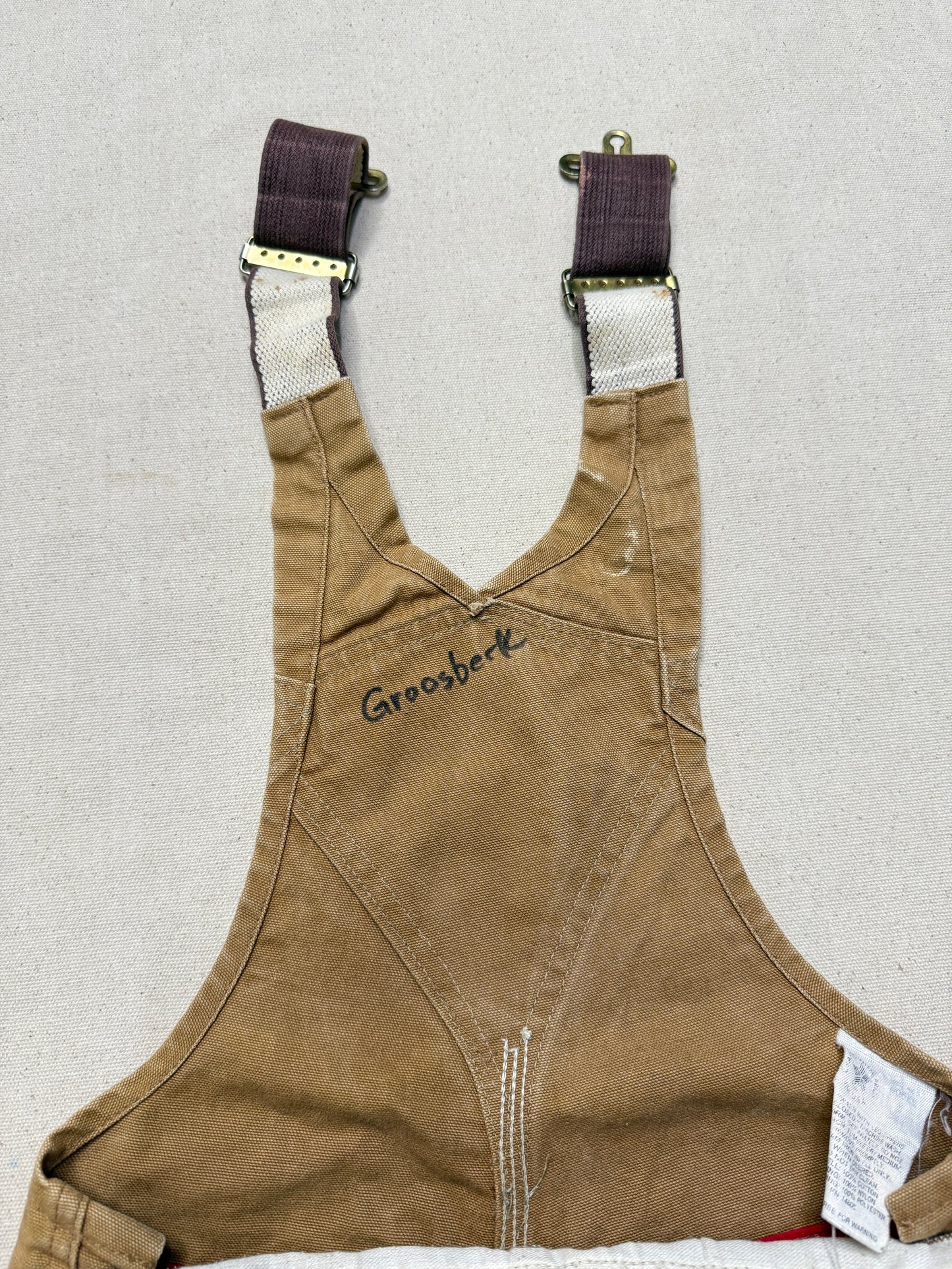 90s 2000 Kids Toddler Vintage Carhartt Duck Canvas Bib Lined Overall / 5y 6y