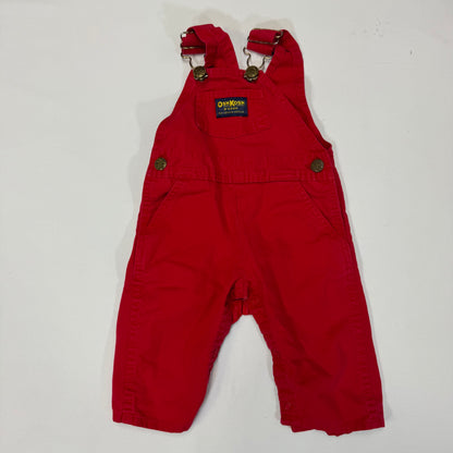 90s Kids Baby Solid Red Oshkosh B’Gosh Overall 100% Cotton /6m/9m/ Made in USA