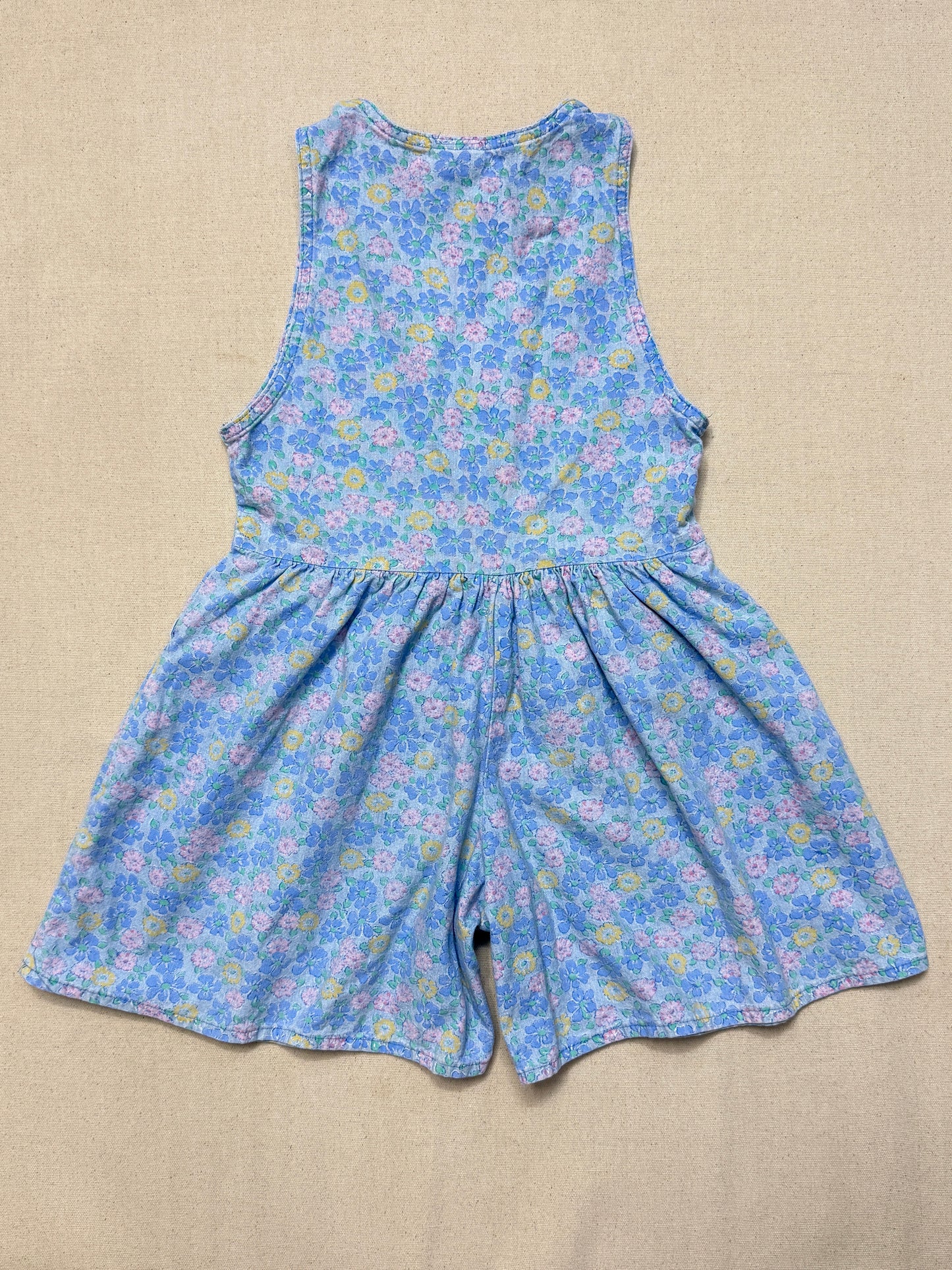 90s Kids Vintage Oshkosh Bgosh Flower AOP Lightweight Denim Jumper / 6X / Made in USA