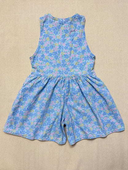 90s Kids Vintage Oshkosh Bgosh Flower AOP Lightweight Denim Jumper / 6X / Made in USA