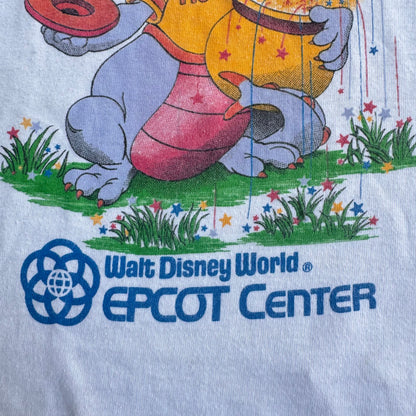 Kids Toddler Vintage Disney  White 50/50 T-Shirt Figment Character Epcot Center S 3Y 4Y 5Y