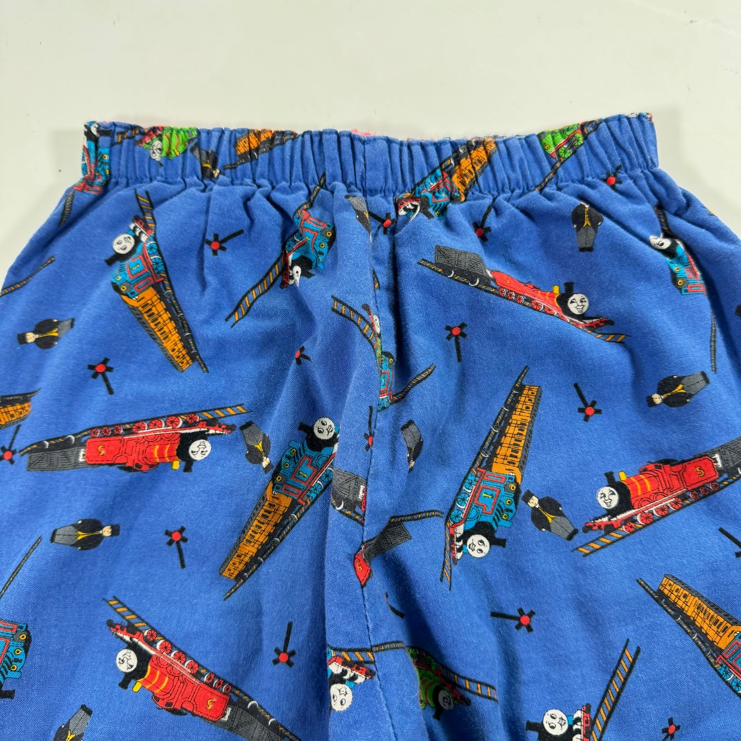 1996 90s Kids Toddler Vintage Thomas The Tank Engine & Friends Plaid Lined Pant AOP Trains Reversible 4Y 5Y Made in USA