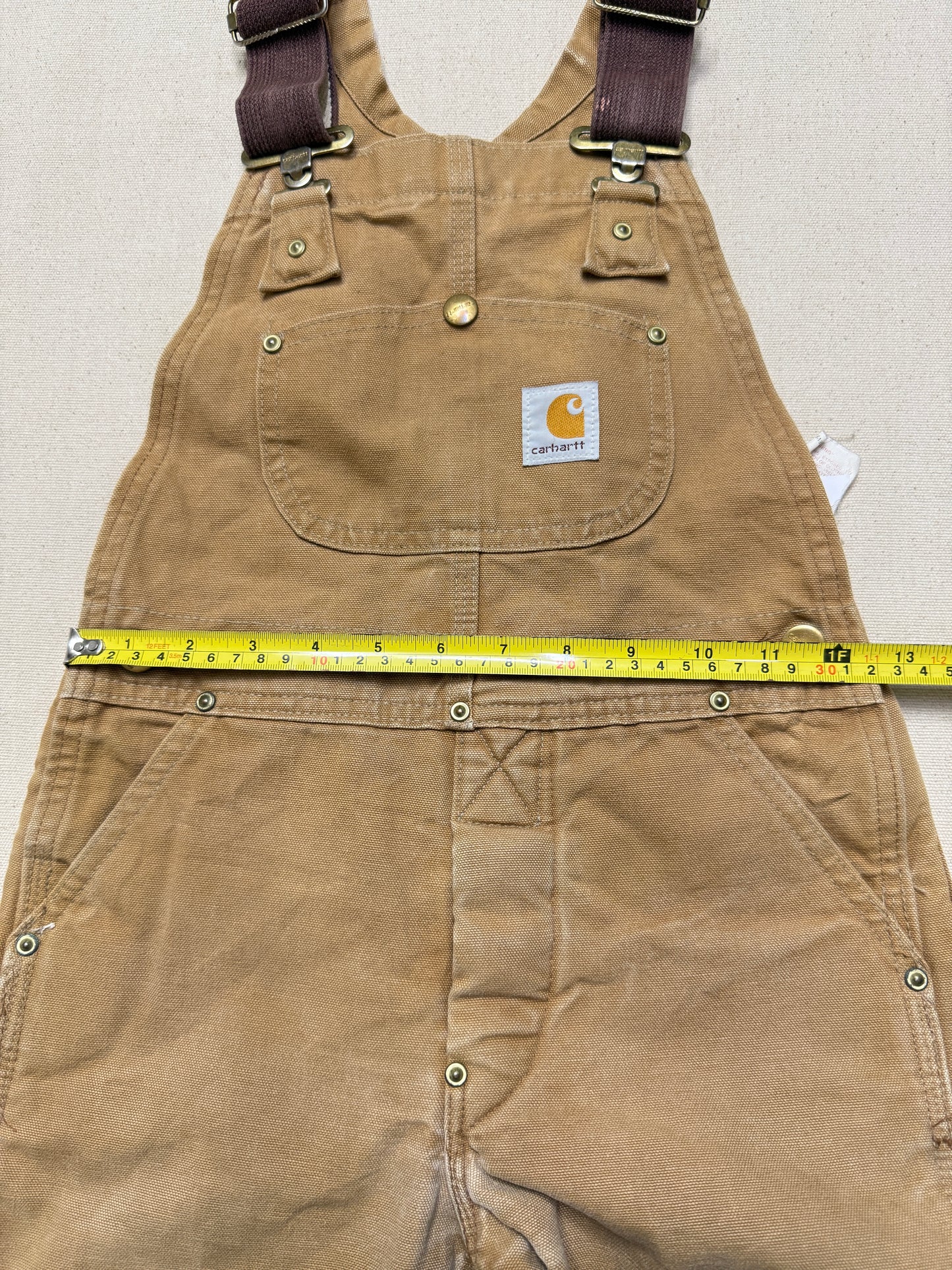 90s 2000 Kids Toddler Vintage Carhartt Duck Canvas Bib Lined Overall / 5y 6y