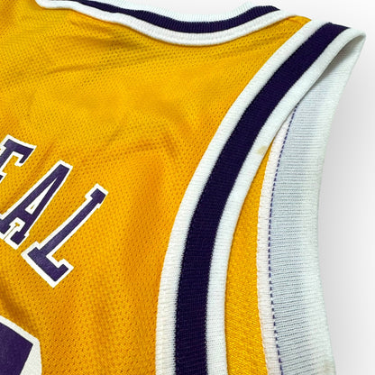 90s VTG Kids Champion Lakers #34 O’Neal Yellow Basketball Jersey S(6-8Y)