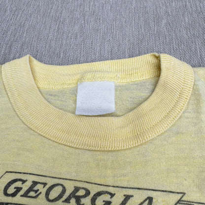 70s Kids Toddler Vintage Georgia State Print Souvenir Light Yellow Single Stitch Short Sleeve T-Shirt 2T 3T