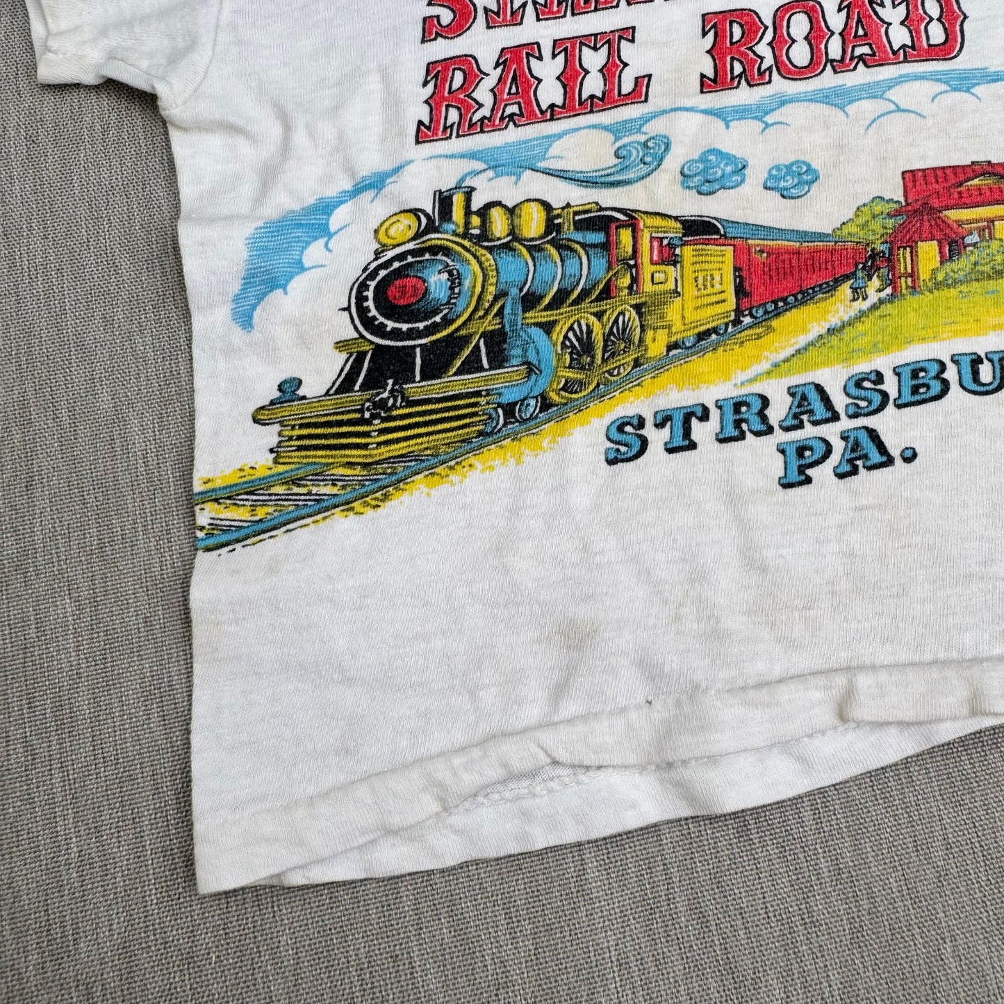 60s Kids Toddler Vintage Strasburg Rail Road PA Souvenir Single Stitch Short Sleeve T-Shirt 2T 3T 4Y