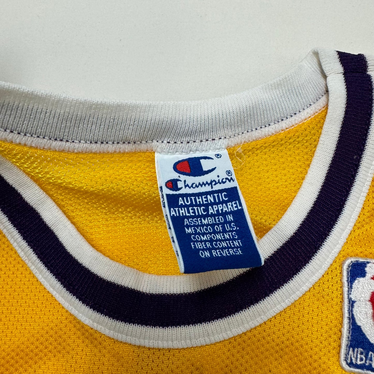 90s VTG Kids Champion Lakers #34 O’Neal Yellow Basketball Jersey S(6-8Y)