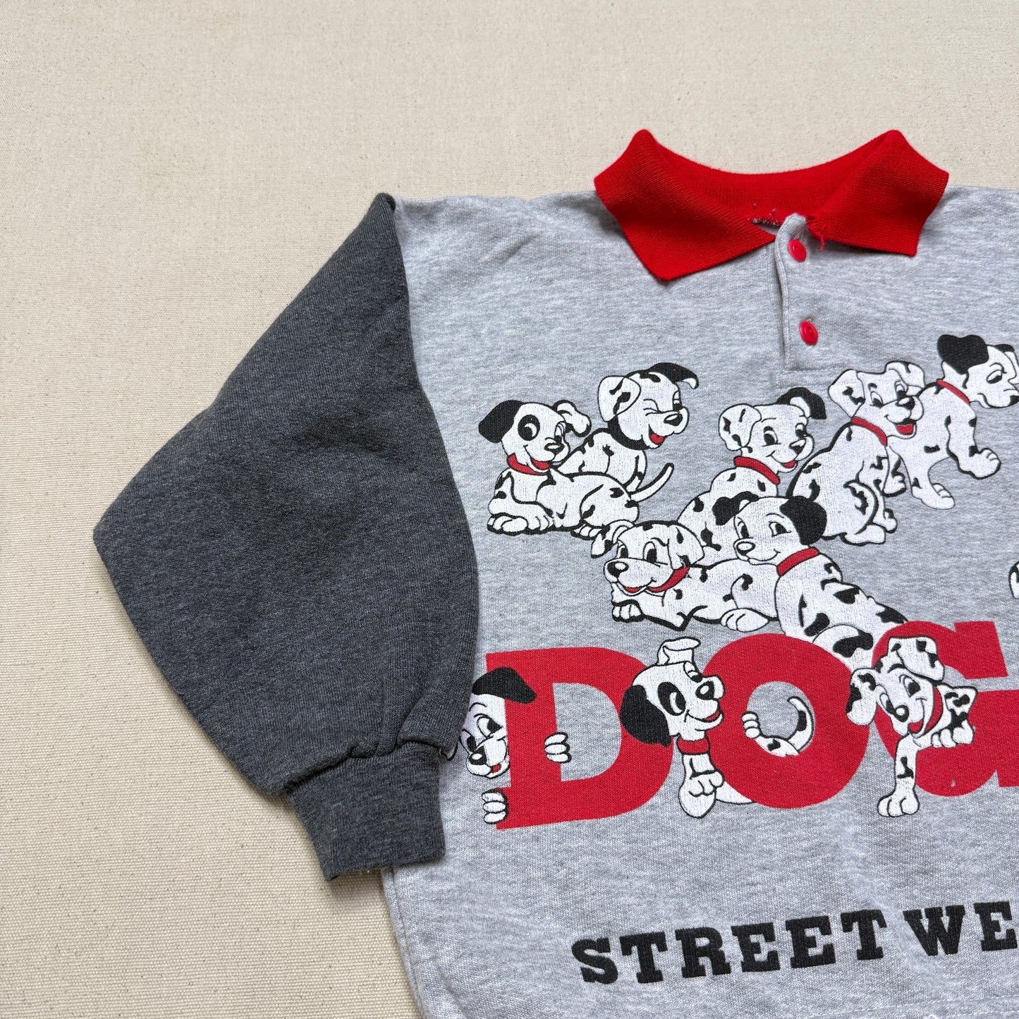 90s Kids Toddler Vintage Bootleg Dalmatian Polo Gray Sweatshirt / 4T 5T 6y