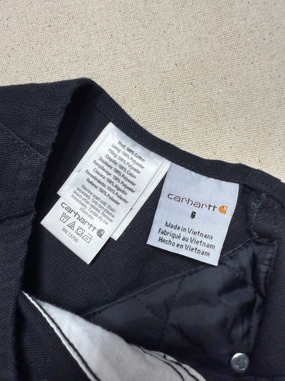 Modern Kids Carhartt Black Bib Double Knee Quilted Liner Overall / 5y 6y