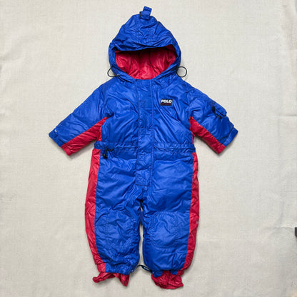 90s Kids Infant Baby Vintage Ralph Lauren Polo Sport Half Zip Up Down Snow Suits / 9m 12m 18m 24m